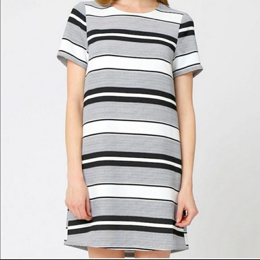 Mo:Vint Striped Shift Dress Sz S NWT